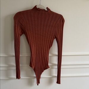 Abercrombie & Fitch Copper Ribbed Bodysuit